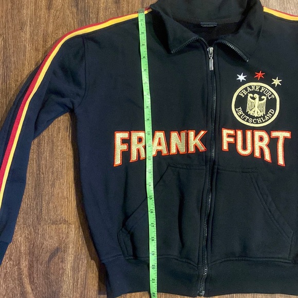 Frank Furt Deutschmark RMT Germany Embroidered Zip Up Sweatshirt-Size Small - Picture 10 of 12